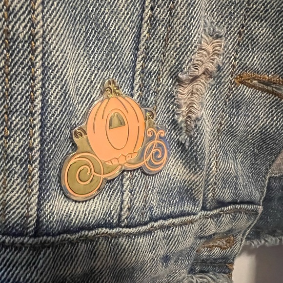 Girl’s Disney Blue Jean Castle Jacket with Embellishments - Picture 3 of 7